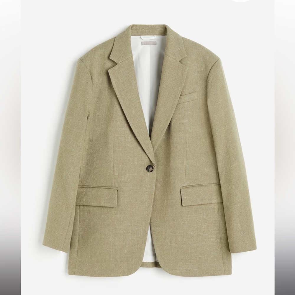 H&M Sage Green Woven Blazer